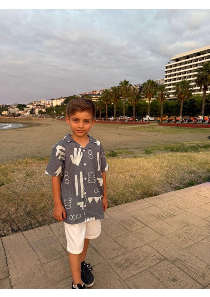 Erkek Çocuk Karışık Desenli Gömlek Şört 2'li Takım fiyatları