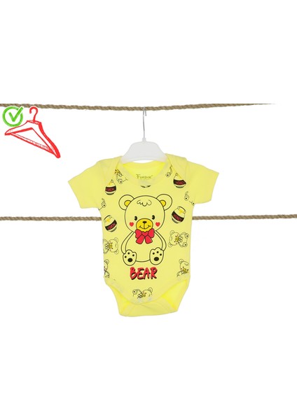 Kız Erkek Bebek Çocuk Zıbın Body Ayıcık Baskılı