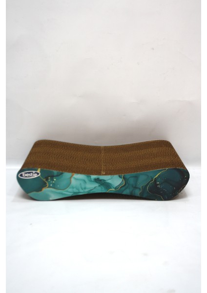 Kedi Tırmalama Kanepesi Karton Kedi Tırmalama Yatay Tırmalama- Small (43X24X8,5 Cm)- 3D Zümrüt Desen