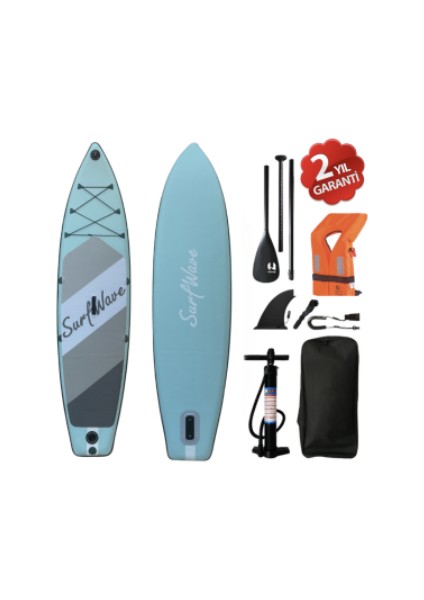 Can Yelekli Kamera Bağlantı Aparatlı Surf Wave Şişme Stand Up Sup Paddle Board 335X84X15 cm