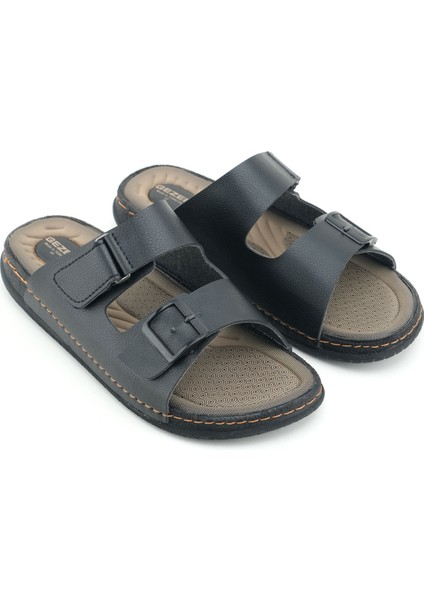 Yazlık Erkek Suni Deri Iki Toka Ayarlanabilir Rahat Taban Günlük Terlik modelleri