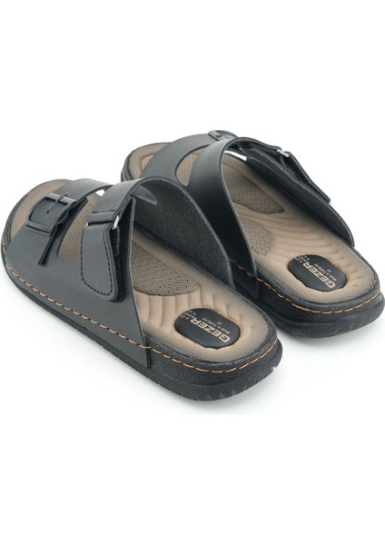 Yazlık Erkek Suni Deri Iki Toka Ayarlanabilir Rahat Taban Günlük Terlik fırsatları