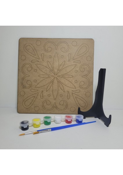 Mandala Boyama Seti- Ahşap Boyama-Model 202-23CM*23CM modelleri