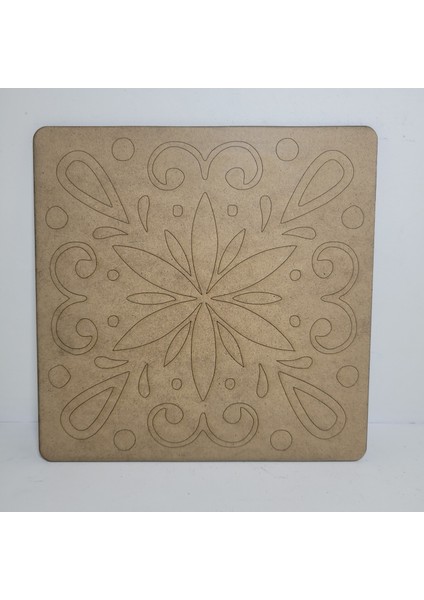 Mandala Boyama Seti- Ahşap Boyama-Model 202-23CM*23CM