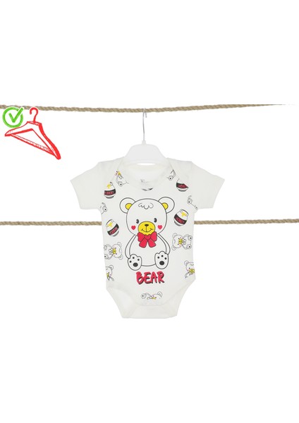 Kız Erkek Bebek Çocuk Zıbın Body Ayıcık Baskılı