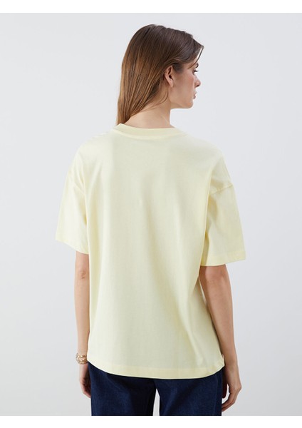 Yeni Sezon Bisiklet Yaka Paris Baskili Oversize Kadin Tisort - S5PM55Z8 fırsatları