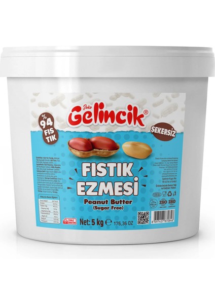 Fıstık Ezmesi Şekersiz Krem 5 kg