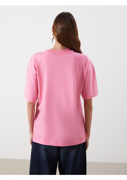 Yeni Sezon Bisiklet Yaka Paris Baskili Oversize Kadin Tisort - S5PM55Z8 fırsatları
