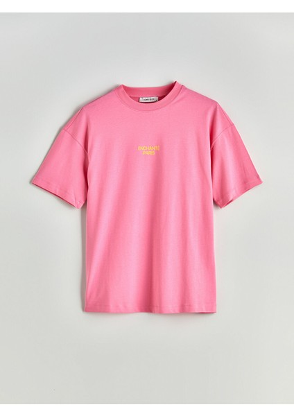 Yeni Sezon Bisiklet Yaka Paris Baskili Oversize Kadin Tisort - S5PM55Z8 indirimleri