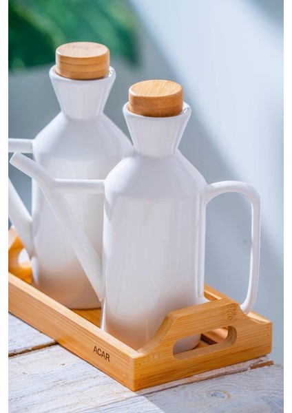 Pamira Bambu Standlı 2’li Porselen Yağlık & Sirkelik Seti – 600 ml | Şık ve Doğal Tasarım fiyatları