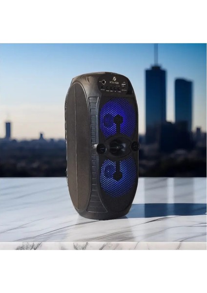 KTX-1526 Büyük Hoparlör Işıklı Bluetooth Hoparlör 4 Inç × 2 85 Db Speaker Radyo-Usb-Tf Giriş