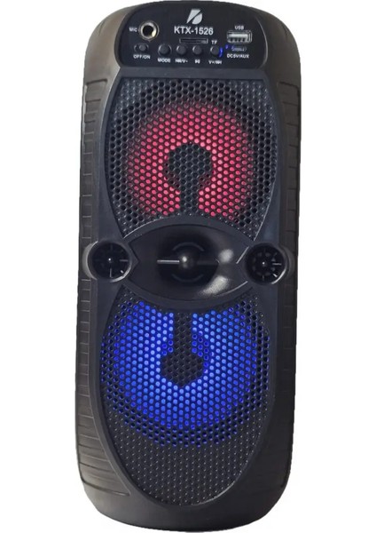 KTX-1526 Büyük Hoparlör Işıklı Bluetooth Hoparlör 4 Inç × 2 85 Db Speaker Radyo-Usb-Tf Giriş indirimleri