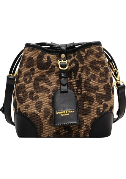 Küçük Kadın Leopar Desenli Messenger Kovalı (Siyah) Çanta (Yurt Dışından)