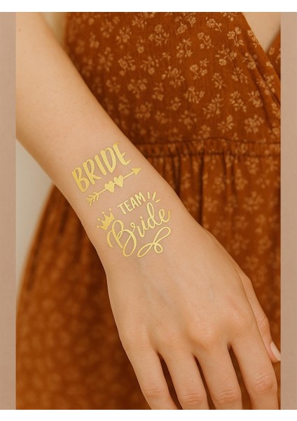 Bride To Be Karışık Dövme Bekarlığa Veda Partisi Dövme Seti Gold