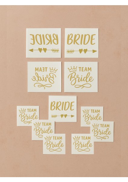 Bride To Be Karışık Dövme Bekarlığa Veda Partisi Dövme Seti Gold