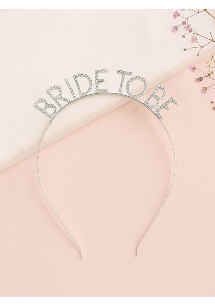 Bride To Be Taç Taşlı Metal Bekarlığa Veda Parti Tacı Gümüş