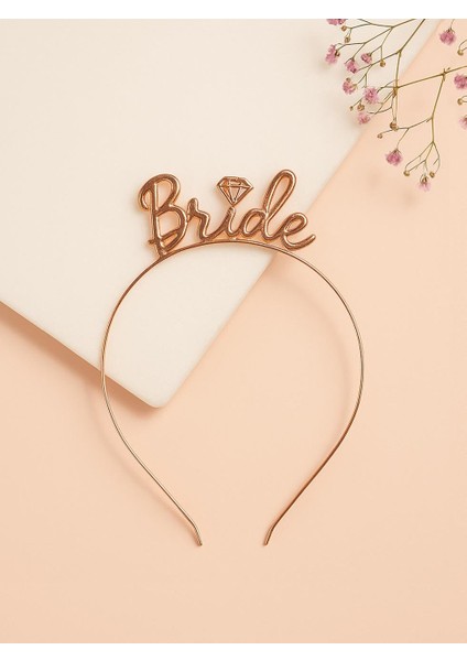 Metal Bride Taç Rose Gold
