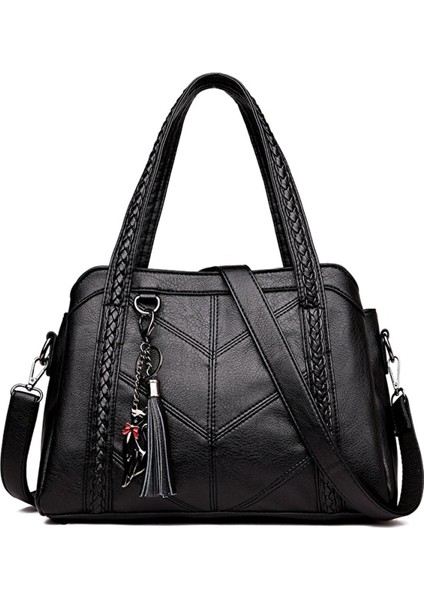 Lüks Çanta Kadın Çanta Tasarımcısı Crossbody Çanta Kadınlar Için Yeni Çantalar ve Çanta Deri Tote Çanta Bolsa (Siyah) (Yurt Dışından)