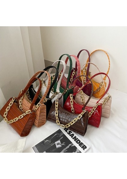 Kahve Kadın Moda Yarım Ay Çanta 10 Renk Rahat Omuz Koltukaltı Çantası (Yurt Dışından)