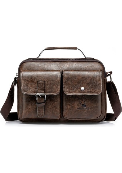 Erkek Retro Crossbody Messenger Çanta Iş Rahat Omuz Çantası (Yurt Dışından)
