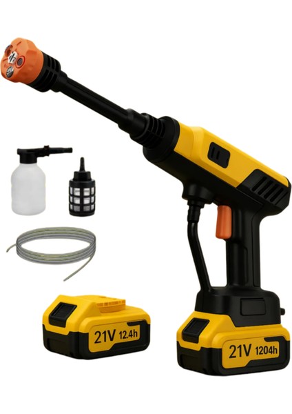 21V 12.000 Mah Turbo Kablosuz Akülü Basınçlı Yıkama Tabancası – Araç, Motor Cam & Bahçe 62 Bar