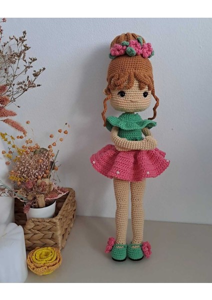 Elite Amigurumi Örgü Oyuncak Mercan Bebek 45 cm Hareketli 1 Adet