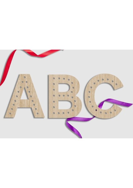 Elite Montessori Bağcık Oyuncağı, Abc Harfleri Lazer Kesimli 1 Adet modelleri