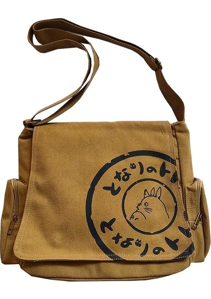Komşum Totoro Kanvas Omuz Çantası - Koyu Yeşil (Yurt Dışından)