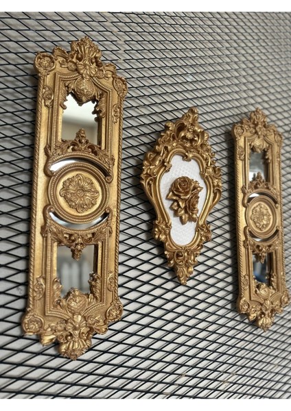 Şık Özel Tasarım Ayna ve Tablo 3lü Set