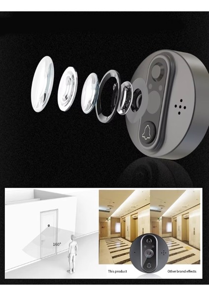 Akıllı Görüntülü Kapı Güvenlik Kamerası - Kapı Zili (Tuya Smart) 1080P Güvenlik Kameralı Zil indirimleri