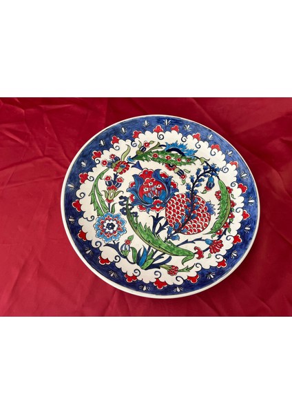 Klasik Desenli Çini Tabak El Yapımı 30 cm Dekoratif modelleri