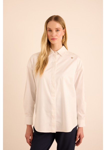 Sırtı Volan Detaylı Cotton Gömlek