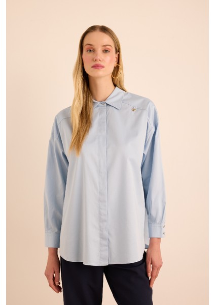 Sırtı Volan Detaylı Cotton Gömlek