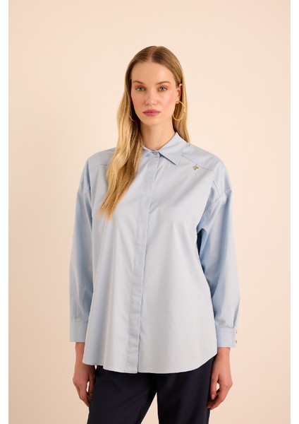 Sırtı Volan Detaylı Cotton Gömlek fırsatları