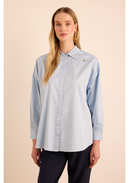 Sırtı Volan Detaylı Cotton Gömlek indirimleri