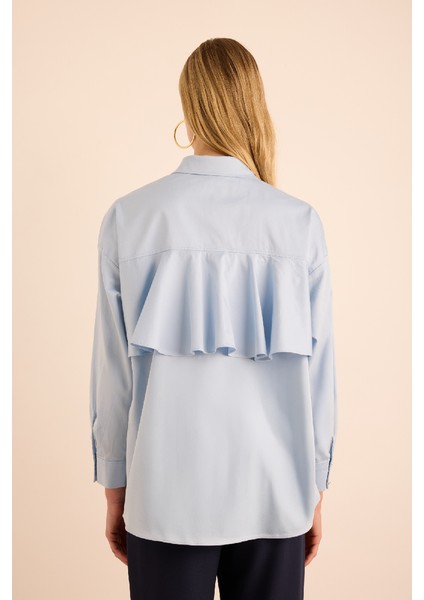 Sırtı Volan Detaylı Cotton Gömlek