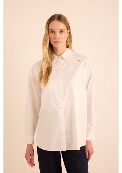 Sırtı Volan Detaylı Cotton Gömlek fırsatları