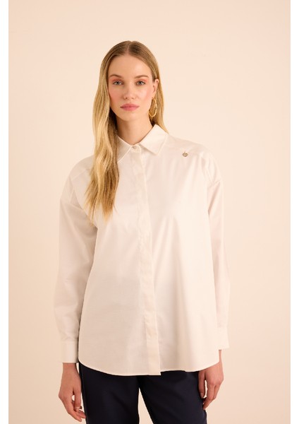 Sırtı Volan Detaylı Cotton Gömlek