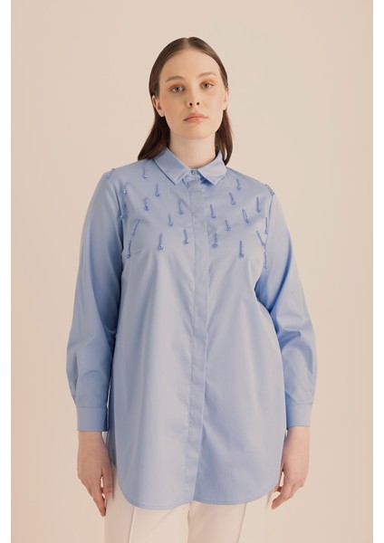 Işlemeli Cotton Gömlek