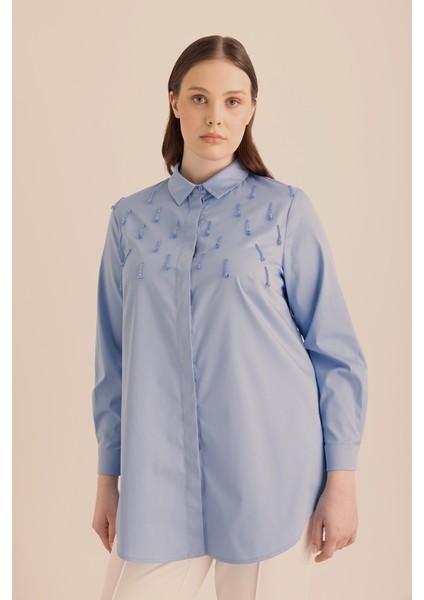 Işlemeli Cotton Gömlek