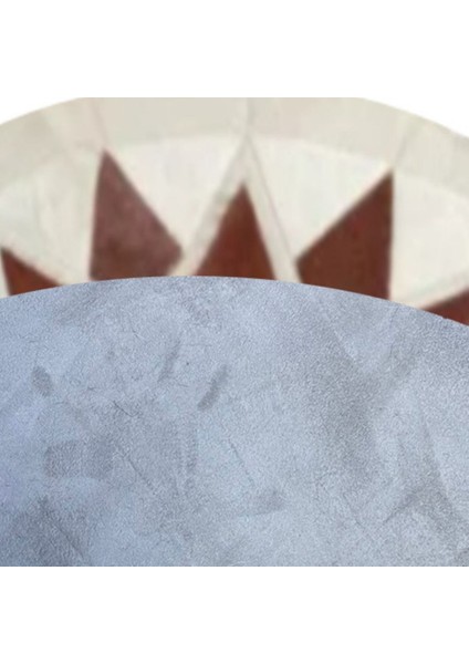%100 Doğal Dana Derisi Kaymaz Taban Premium Yuvarlak Patchwork Halı - Kahverengi Beyaz modelleri