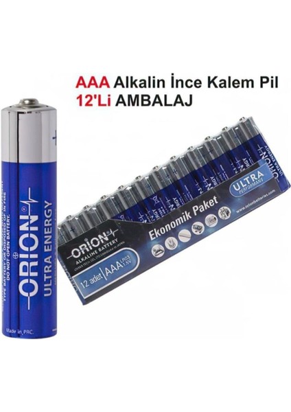 LR03 Aaa Alkalin Ince Kalem Pil 12'li Paket