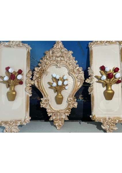 Çiçekli Tablo 3lü Set 45CM fırsatları