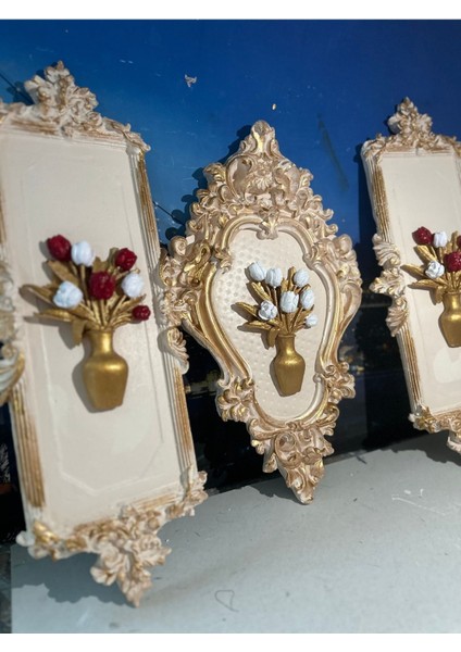 Çiçekli Tablo 3lü Set 45CM indirimleri