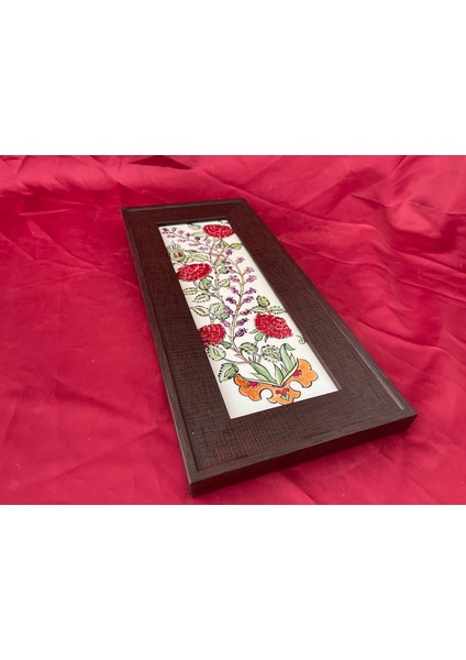Klasik Desenli El Yapımı Çini Tablo 16x36 cm Çerçeveli modelleri
