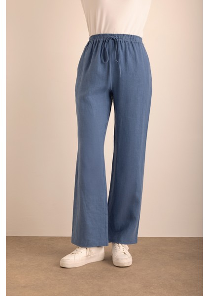 Beli Lastikli Keten Pantolon
