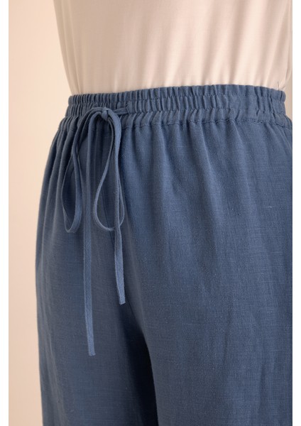 Beli Lastikli Keten Pantolon
