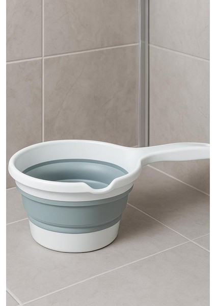 Katlanır Bebek Banyo Maşrapası, Saplı Akordiyon Oluklu Çok Amaçlı Maşrapa 1,2 Litre fırsatları