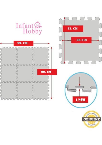 Elite Infant Hooby Premium Puzzle Karo Tatami Oyun Matı (1 Adet 33X33X12MM) 1 Adet fırsatları