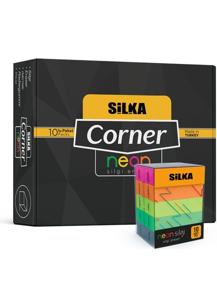 SİLKA CORNER NEON SİLGİ 5 RENK (10'LU - 30'LU KUTU)